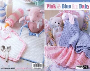 Pink & Blue for Baby Crochet Little Book 75060 Blankets, Bibs, Bottle Cover VGC - Picture 1 of 3