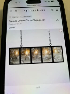 Candelabro linear Pottery Barn Trainer painéis de extremidade de vidro de substituição - Imagem 1 de 4