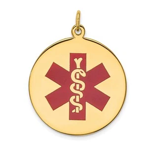 14k Yellow Gold Medical Jewelry Charm Pendant - Picture 1 of 6
