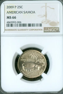 2009 P AMERICAN SAMOA QUARTER NGC MS66 BUSINESS STRIKE  . - Picture 1 of 2