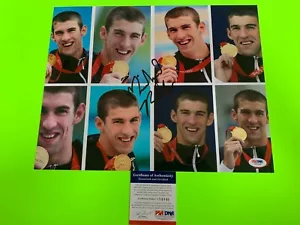 Michael Phelps 2008 Beijing Olympic Swimming 11x14 PHOTO Signed Auto PSA/DNA COA - Bild 1 von 3