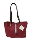 NWT YANKEE CANDLE Tote Bag Faux Suede Maroon w Snap Closure Approximately 16x13"