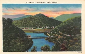Balkon fällt James River Postkarte Virginia - Bild 1 von 2
