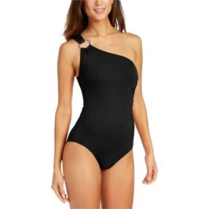 Michael Kors Swimwear One Shoulder Underwire Bra Embellished One Swimsuit  - Picture 1 of 16