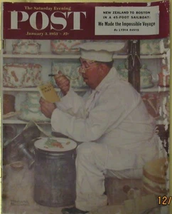 Complete Saturday Evening Post Magazine Jan 3, 1953 Norman Rockwell's Chef Cake - Picture 1 of 6