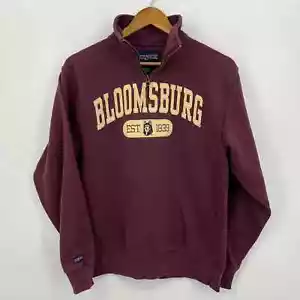 JanSport Sweatshirt Adult S Red Maroon Bloomsburg Huskies Embroidered 1/4 Zip - Picture 1 of 11