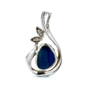 925 Sterling Silver Pendant W/ Natural Boulder Opal 1.0ct - 23.0mm - Picture 1 of 8