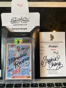 Topps Project 2020 Mariano Rivera Sophia Chang Card #8 12/25 RED SIGNED IN HAND!