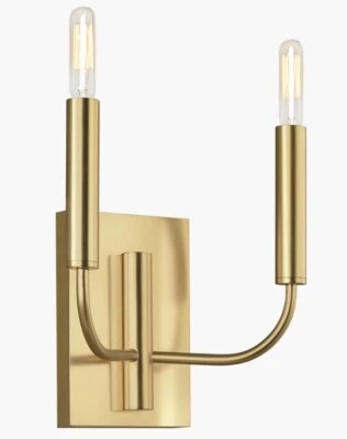 Visual Comfort EW1002BBS Briana Double Sconce in Burnished Brass Finish - Image 1 of 2