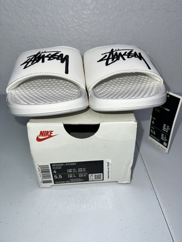 SANDALI SANDALI UOMO NIKE X STUSSY BENASSI BIANCO VELA NERO TAGLIA 4 [DC5239 100]