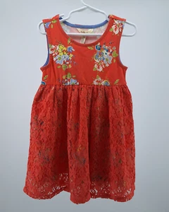 Matilda Jane Floral Pocket Dress Eyelet Top Cute Girls Size 4 NEW - Picture 1 of 10