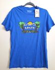 T-shirt homme à manches courtes logo graphique bleu Levi's petit neuf avec étiquettes
