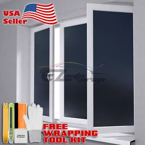 *48"x120" Black Frosted Film Glass Home Bathroom Window Security Privacy Sticker - Picture 1 of 5