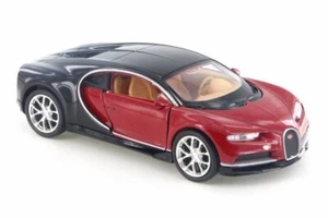 Bugatti Chiron, Red w/ Black - Welly 43738D - 4.5" Diecast Model Toy Car - Picture 1 of 4