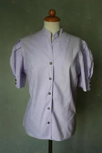 Trachtenbluse Bluse Oberteil Trachten lila Flieder toller Schnitt Größe 42 XL - Bild 1 von 4
