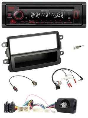 Kenwood Lenkrad CD USB Bluetooth DAB Autoradio für Dacia ab 2012 schwarz - Bild 1 von 4