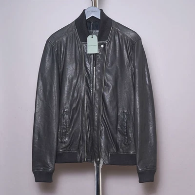 ALL SAINTS Leather Jacket LARGE Mens Black Biker Bomber Celebrity Grail PHEONIX - Image 1 of 4