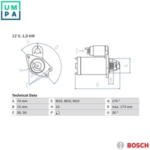 STARTER 0 986 025 290 FOR MAZDA ZJ-46/VE 1.3L ZY-VE/DE 1.5L Z668Y1/Y3Z6 1.6L 2 - Picture 1 of 9