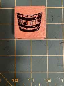 Vintage FUN STAMPS STAMPENDOUS Fass Pflanzgefäß Gummistempel 1992 NEU - Bild 1 von 4