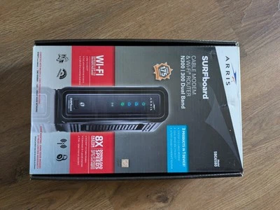 ARRIS Surfboard SBG6580 N300/300 DualBand Cable Modem/Wi-Fi Router No Power Cord - Image 1 of 4