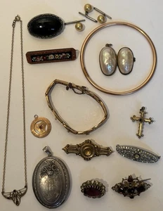 Antik Schmuckkonvolut Jugendstil Biedermeier sehr alt ! - Bild 1 von 17