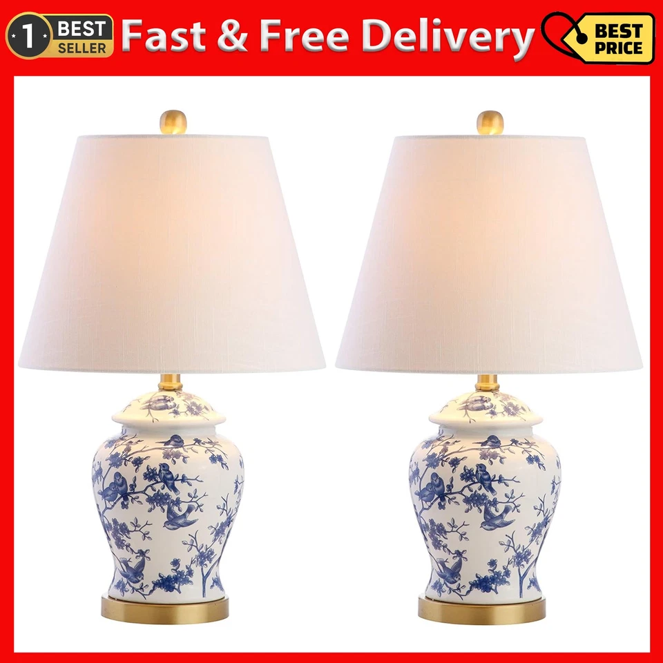 JYL3005A-SET2 Set of 2 Table Lamps Penelope 22" Chinoiserie Classic Cottage T...
