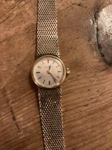 Vintage Tissot Uhr Damen 10K Lünette vergoldet Meshband Handaufzug - Bild 1 von 8