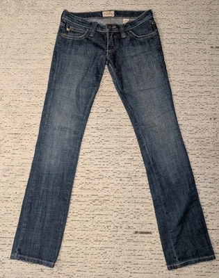 Women's Frankie B Y2K Super Low Rise Dark Wash Straight Leg Jeans Size 4 - Image 1 of 4