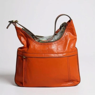 HOBO International Tote Zip -Top Leather Handbag Tote Purse Red W/ Dustbag  - Image 1 of 4