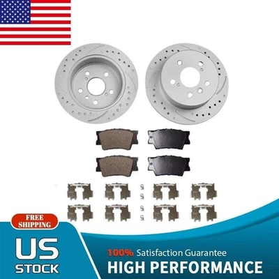 Rotores traseros perforados + pastillas de freno para Toyota Avalon Camry Lexus ES350 2013-2017 Foto 1 de 4