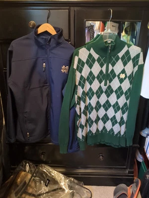 Cárdigan suéter XL chaqueta grande vintage Notre Dam para hombre  Foto 1 de 4