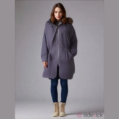Women's LONDON FOG Purple Puffer Jacket L - Image 1 of 4