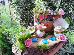 Fairy Garden Bathroom, Miniature Sink, Fairy Garden Toilet - Picture 1 of 7