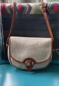 Vintage Dooney & Bourke große Cavalry Trooper Handtasche Leder hellbraun geschnittenes Etikett - Bild 1 von 6