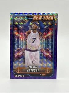 Baloncesto cromado Topps 2025 Carmelo Anthony púrpura geométrico/129 #83 - Imagen 1 de 6