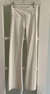 CRZ YOGA Girls Size L Large Flare Leggings High Waisted Yoga Pants Beige Cream - Picture 1 of 12