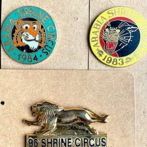 Shrine Circus Big Cat Set of Enamel Souvenir Hat/Lapel Pins - Picture 1 of 4