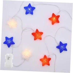 4th of July Decorations, Red White Blue Lights Star String Patriotic Stars - Picture 1 of 8