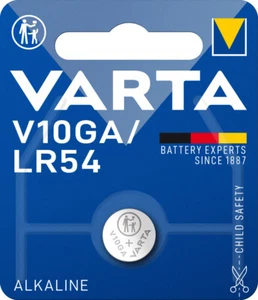 2x V10GA Batterie Varta Knopfzelle 1,5V G10A KA54 189 RW89 LR1130 LR54 - Picture 1 of 1