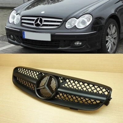 Черная туманная передняя решетка для Benz W209 CLK-класса 04-09 купе / кабриолет 2 двери - Изображение 1 из 4