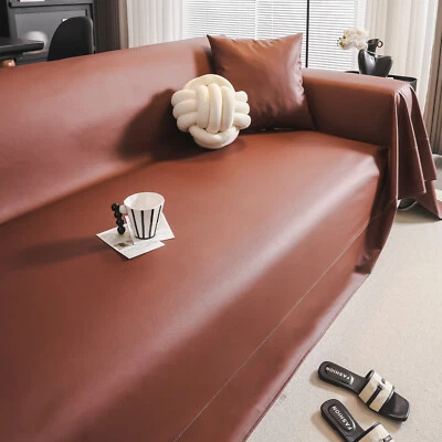 Funda de sofá de cuero sintético impermeable antideslizante funda protectora de sofá para mascotas Foto 1 de 4