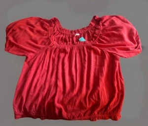 Maurices Women's Plus Size Blouse Off The Shoulder 3X Coral Short Sleeve NWT - Picture 1 of 2