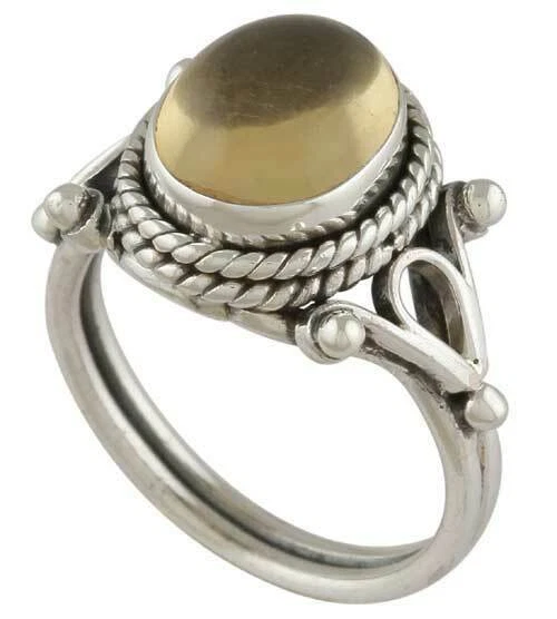Anillos de cuarzo limón de plata esterlina 925 maciza anillo de piedras preciosas hecho a mano joyería regalo Foto 1 de 1
