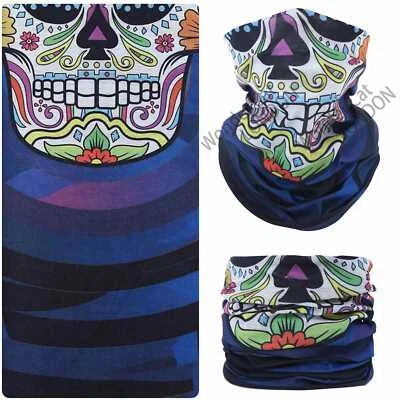 NECK WARMER SKELETON GHOST SKULL FACE MASK BIKER FANCY DRESS COSTUME SKI MASK390 - Image 1 of 4