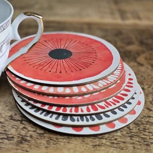 Colourful Wooden Coaster set, 6pcs set, Tabletop Pads, Mug Cup Mats - Picture 1 of 5