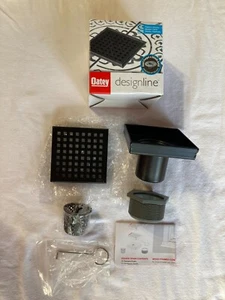 Oatey DS32040 Designline 4” x 4” Square Drain Stainless Steel Matte Black - Picture 1 of 6