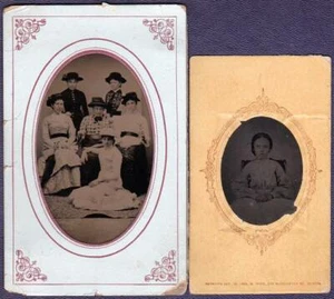Elizabeth & Margaret Leitch & Helen Watson (2) Tintype Photos - Picture 1 of 2