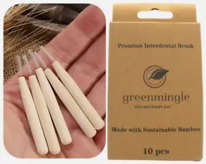 Bamboo Interdental Brushes ~ 0.5mm, Bamboo Handle, Eco Friendly, - Picture 1 of 16