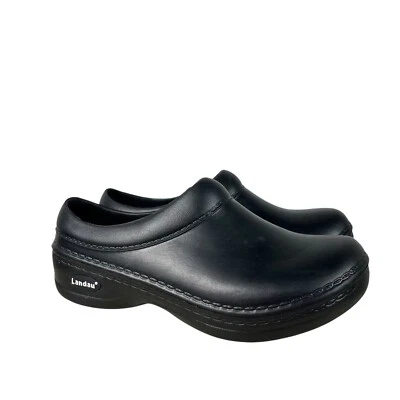 Zueco de trabajo de enfermería Landau negro antideslizante zapatos uniforme soporte para arco 7 7B Foto 1 de 4