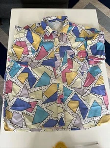 Camicia vintage Union Bay a maniche corte anni '80 anni '90 con bottoni su 21x24 media - Foto 1 di 13